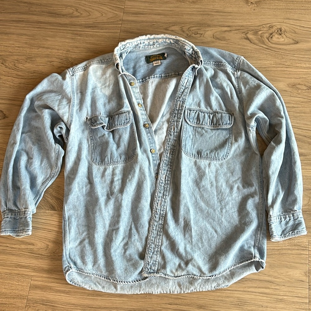 ☀️ 2/$15☀️ Rugged & Real Distressed Oversized Lightwash Jacket, 100% Cotton